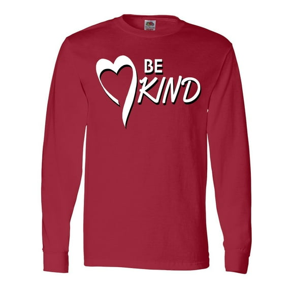 Inktastic Be Kind with Heart Ribbon in White Text Long Sleeve T-Shirt