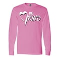 thumbnail image 1 of Inktastic Be Kind with Heart Ribbon in White Text Long Sleeve T-Shirt, 1 of 5