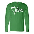 thumbnail image 1 of Inktastic Be Kind with Heart Ribbon in White Text Long Sleeve T-Shirt, 1 of 5