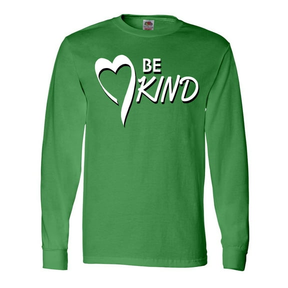 Inktastic Be Kind with Heart Ribbon in White Text Long Sleeve T-Shirt