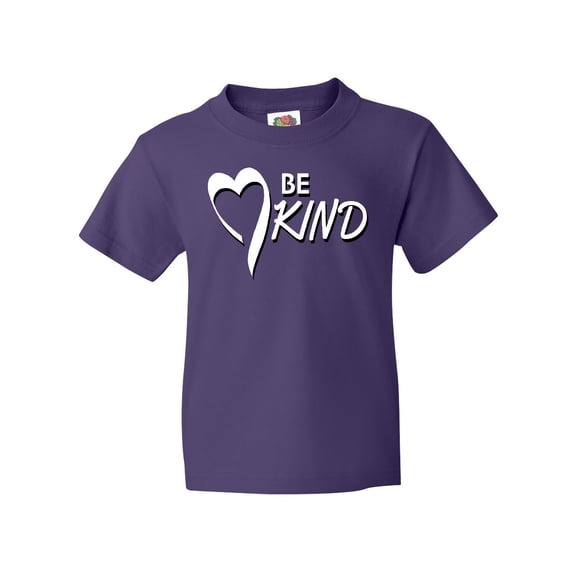 Inktastic Be Kind with Heart Ribbon in White Text Youth T-Shirt