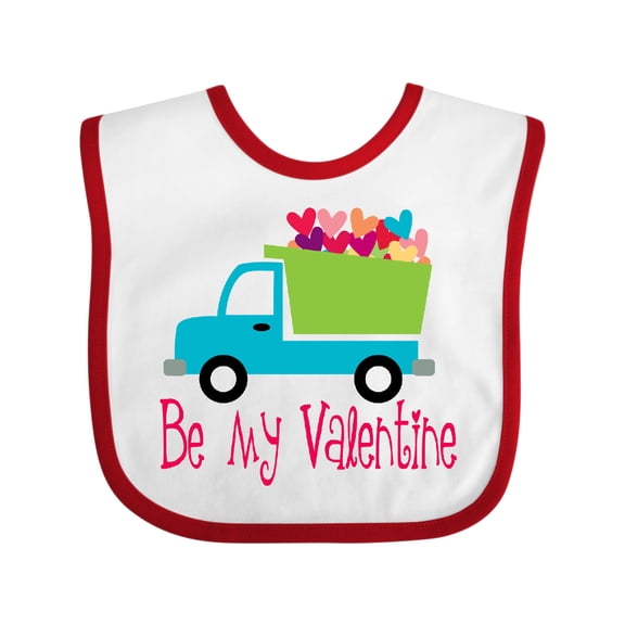Inktastic Be My Valentine Heart Truck Boys or Girls Baby Bib
