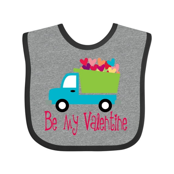 Inktastic Be My Valentine Heart Truck Boys or Girls Baby Bib