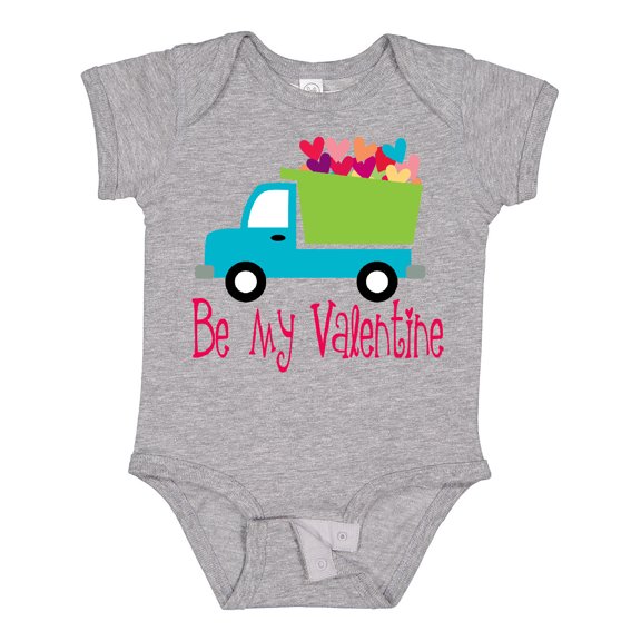 Inktastic Be My Valentine Heart Truck Boys or Girls Baby Bodysuit