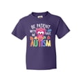 thumbnail image 1 of Inktastic Be Patient with Me I Have Autism with Owl and Puzzle Pieces White Text Youth T-Shirt, 1 of 5