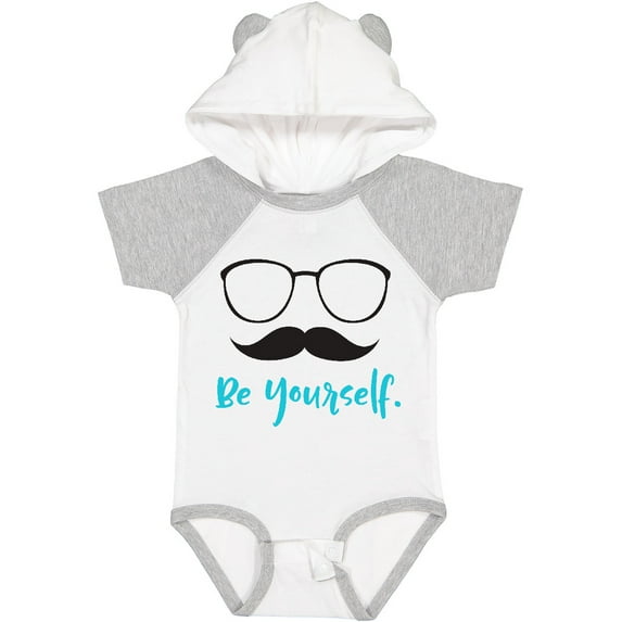 Inktastic Be Yourself, Glasses, Mustache - Black Blue Boys or Girls Baby Bodysuit
