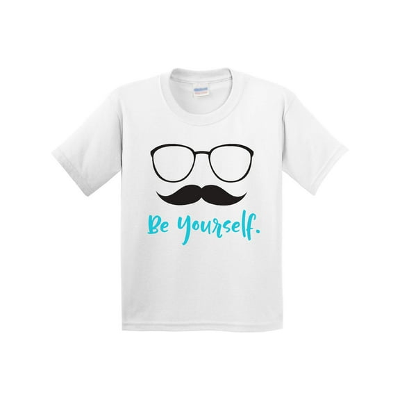 Inktastic Be Yourself, Glasses, Mustache, Moustache Youth T-Shirt