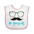 thumbnail image 1 of Inktastic Be Yourself, Glasses, Mustache, Moustache Boys or Girls Baby Bib, 1 of 4