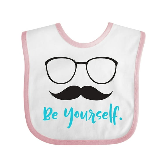 Inktastic Be Yourself, Glasses, Mustache, Moustache Boys or Girls Baby Bib