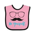 thumbnail image 1 of Inktastic Be Yourself, Glasses, Mustache, Moustache Boys or Girls Baby Bib, 1 of 4