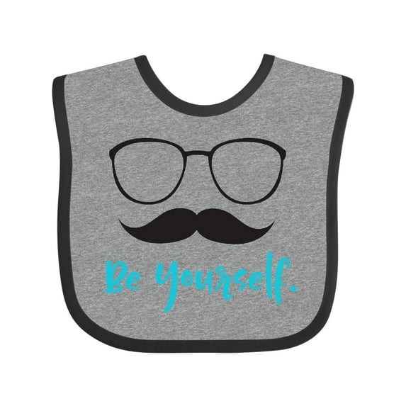 Inktastic Be Yourself, Glasses, Mustache, Moustache Boys or Girls Baby Bib