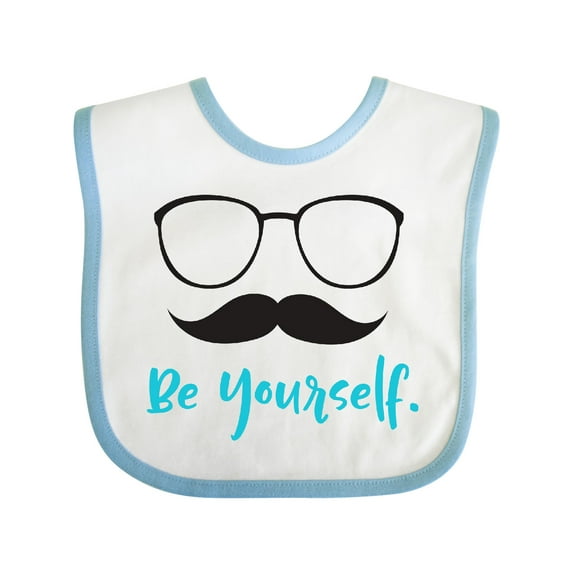 Inktastic Be Yourself, Glasses, Mustache, Moustache Boys or Girls Baby Bib