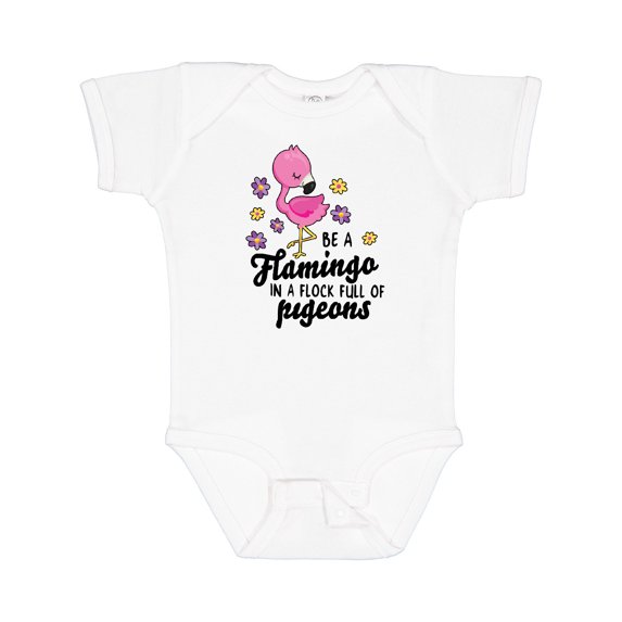 Inktastic Be a Flamingo in a Flock of Pigeons with Flowers Girls Baby Bodysuit