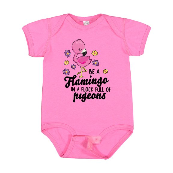 Inktastic Be a Flamingo in a Flock of Pigeons with Flowers Girls Baby Bodysuit
