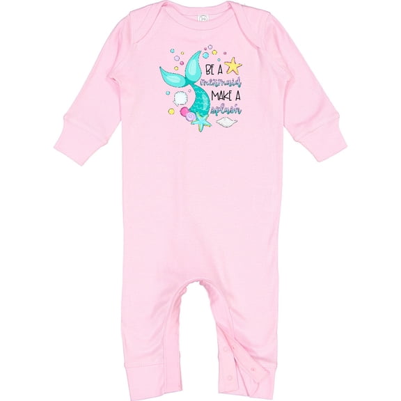 Inktastic Be a Mermaid Make a Splash Blue Mermaid Tail Baby Romper Coveralls