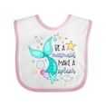 thumbnail image 1 of Inktastic Be a Mermaid Make a Splash Blue Mermaid Tail Boys or Girls Baby Bib, 1 of 4