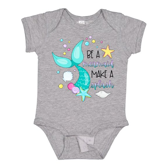 Inktastic Be a Mermaid Make a Splash Blue Mermaid Tail Boys or Girls Baby Bodysuit
