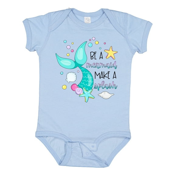 Inktastic Be a Mermaid Make a Splash Blue Mermaid Tail Boys or Girls Baby Bodysuit
