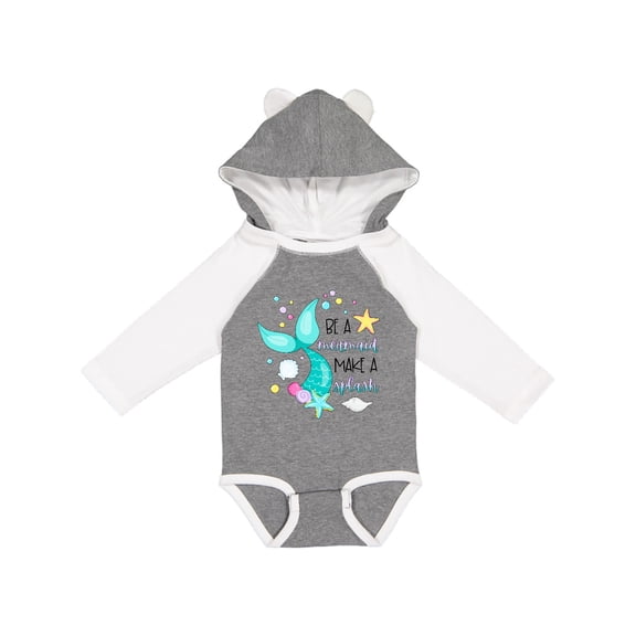 Inktastic Be a Mermaid Make a Splash Blue Mermaid Tail Boys or Girls Long Sleeve Baby Bodysuit