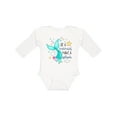 thumbnail image 1 of Inktastic Be a Mermaid Make a Splash Blue Mermaid Tail Boys or Girls Long Sleeve Baby Bodysuit, 1 of 5