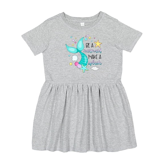 Inktastic Be a Mermaid Make a Splash Blue Mermaid Tail Girls Toddler Dress