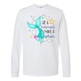 thumbnail image 1 of Inktastic Be a Mermaid Make a Splash Blue Mermaid Tail Long Sleeve T-Shirt, 1 of 5
