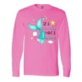 thumbnail image 1 of Inktastic Be a Mermaid Make a Splash Blue Mermaid Tail Long Sleeve T-Shirt, 1 of 5