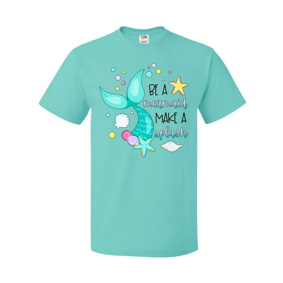 Inktastic Be a Mermaid Make a Splash Blue Mermaid Tail T-Shirt