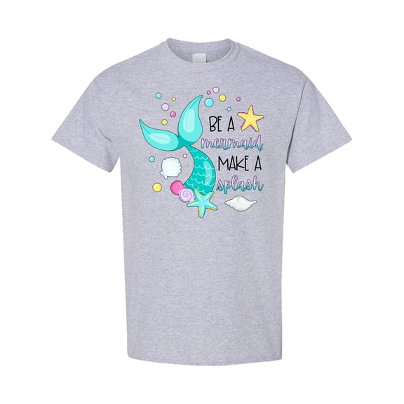 Inktastic Be a Mermaid Make a Splash Blue Mermaid Tail T-Shirt