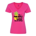 thumbnail image 1 of Inktastic Be a Pineapple In a World Full of Apples Women's V-Neck T-Shirt, 1 of 5