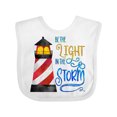 thumbnail image 1 of Inktastic Be the Light in the Storm Lighthouse Boys or Girls Baby Bib, 1 of 4
