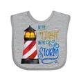 thumbnail image 1 of Inktastic Be the Light in the Storm Lighthouse Boys or Girls Baby Bib, 1 of 4