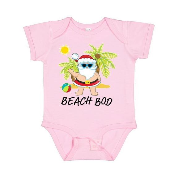 Inktastic Beach Bod-summer Santa Boys or Girls Baby Bodysuit