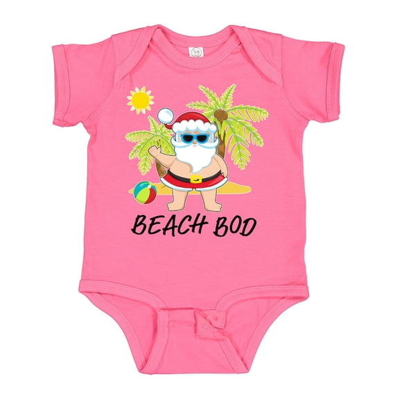 Inktastic Beach Bod-summer Santa Boys or Girls Baby Bodysuit