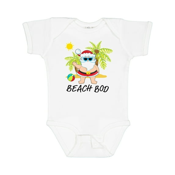 Inktastic Beach Bod-summer Santa Boys or Girls Baby Bodysuit