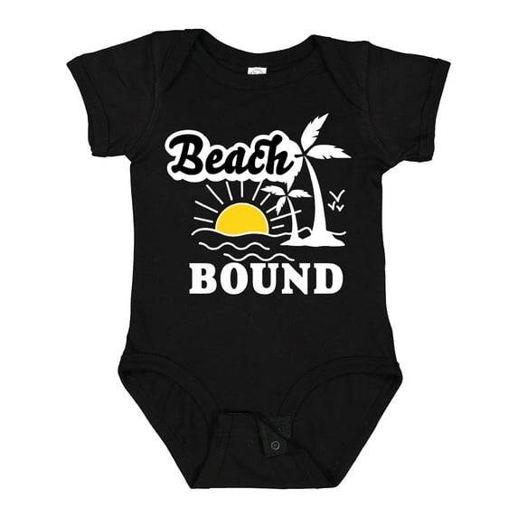 Inktastic Beach Bound with Sun and Palm Trees Boys or Girls Baby Bodysuit