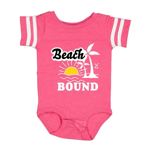 Inktastic Beach Bound with Sun and Palm Trees Boys or Girls Baby Bodysuit