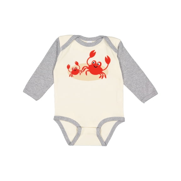 Inktastic Beach Crabs cute vacation Boys or Girls Long Sleeve Baby Bodysuit
