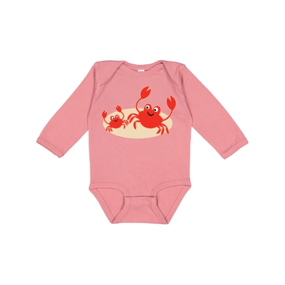 Inktastic Beach Crabs cute vacation Boys or Girls Long Sleeve Baby Bodysuit