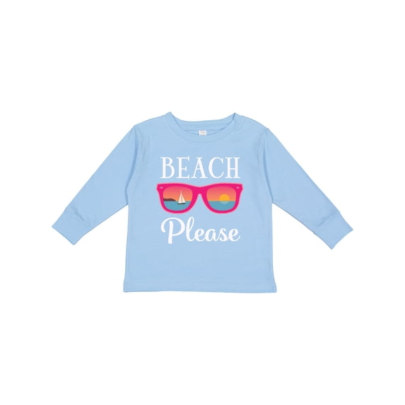 Inktastic Beach Please Sunglasses Gift Girls Long Sleeve Toddler T-Shirt