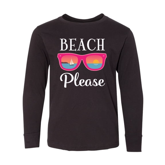 Inktastic Beach Please Sunglasses Gift Long Sleeve Youth T-Shirt
