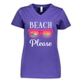 thumbnail image 1 of Inktastic Beach Please Sunglasses Gift Women's V-Neck T-Shirt, 1 of 5