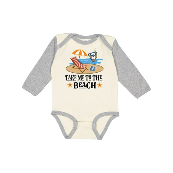 Inktastic Beach Vacation Florida California Boys or Girls Long Sleeve Baby Bodysuit
