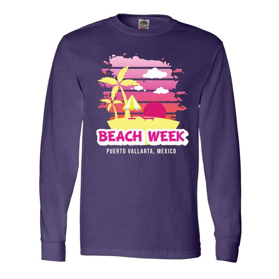 Inktastic Beach Week Puerto Vallarta Mexico with Palm Trees Long Sleeve T-Shirt
