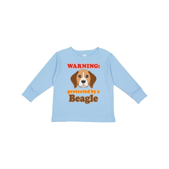 Inktastic Beagle Dog Gifts Protected By Boys or Girls Long Sleeve Toddler T-Shirt