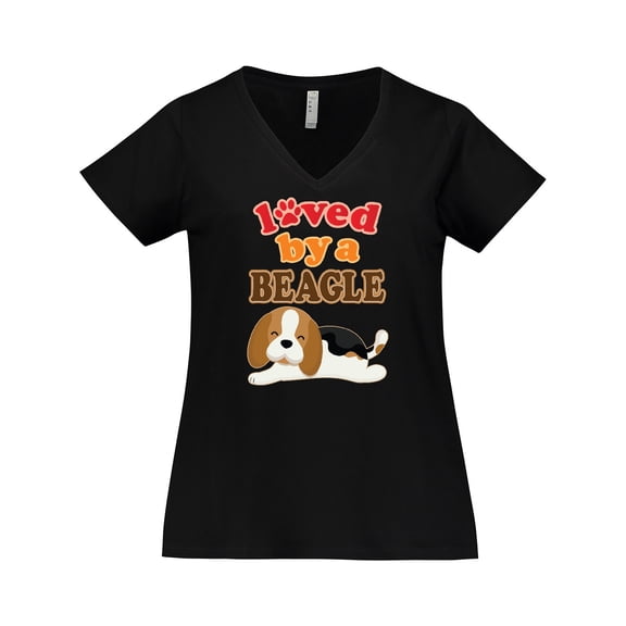 Inktastic Beagle Dog Lover Gift Women's Plus Size V-Neck T-Shirt