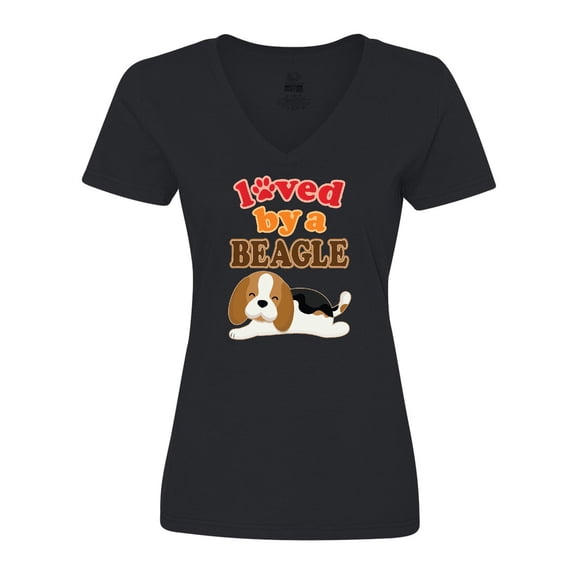 Inktastic Beagle Dog Lover Gift Women's V-Neck T-Shirt