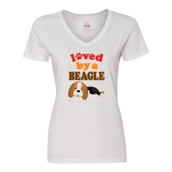 Inktastic Beagle Dog Lover Gift Women's V-Neck T-Shirt