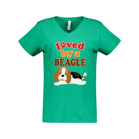 Inktastic Beagle Dog Lover Gift Women's V-Neck T-Shirt