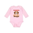 thumbnail image 1 of Inktastic Beagle Dog Protected by Boys or Girls Long Sleeve Baby Bodysuit, 1 of 5